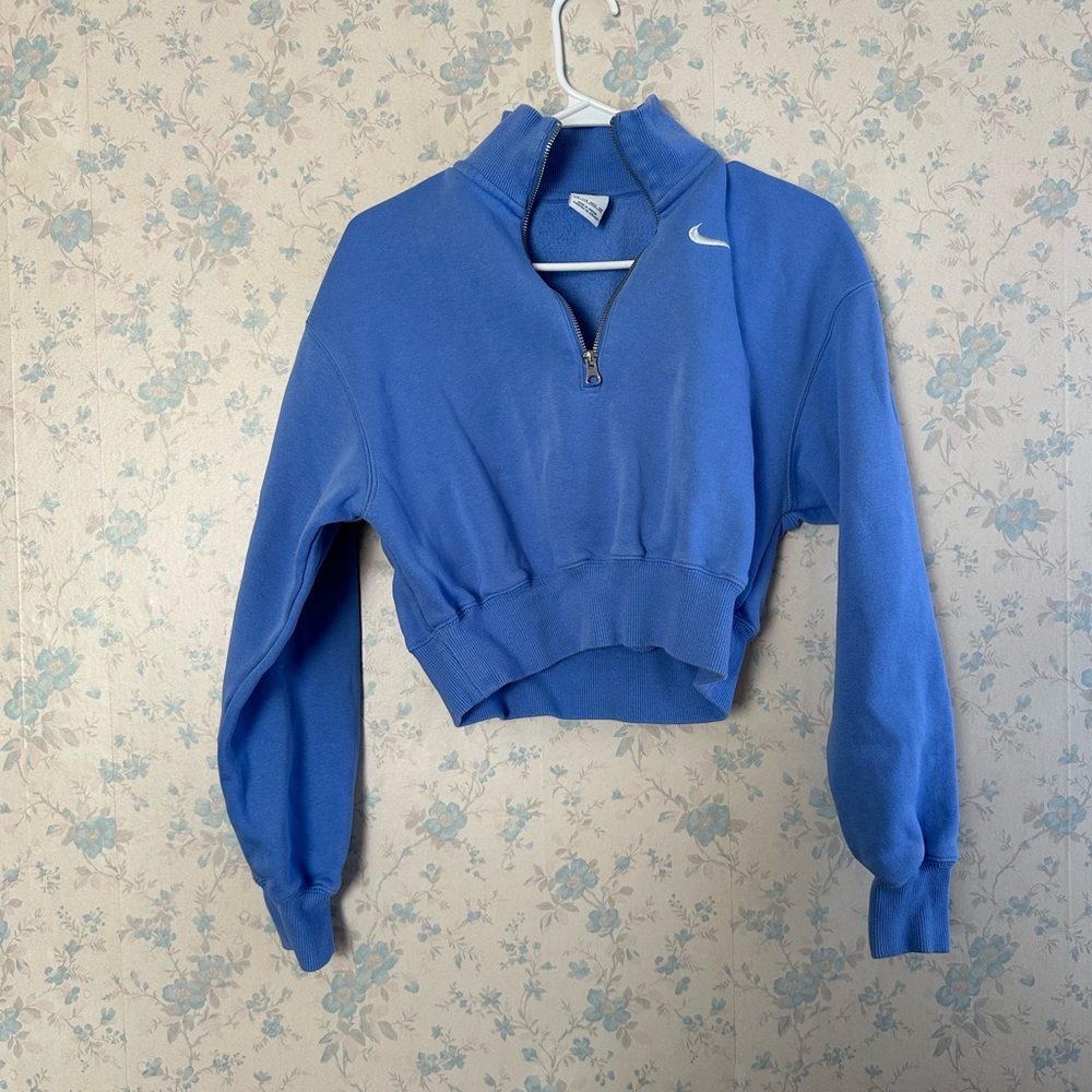 Nike Women's Blue Quarter-Zip Top Size XXS